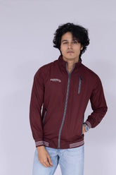 Maroon wind cheater jacket